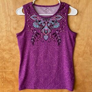 Athleta Purple Batik Mandala Quick Dry Athletic Tank Top
